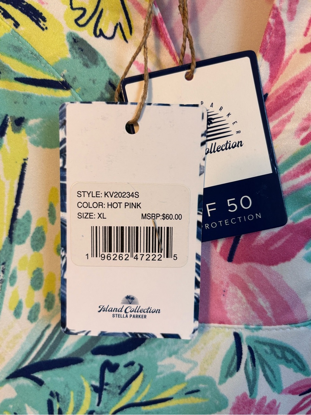 Stella Parker Hot Pink Island Collection 3/4 Sleeve UPF 50 Dress. Sz XL. NWT - Picture 4 of 8